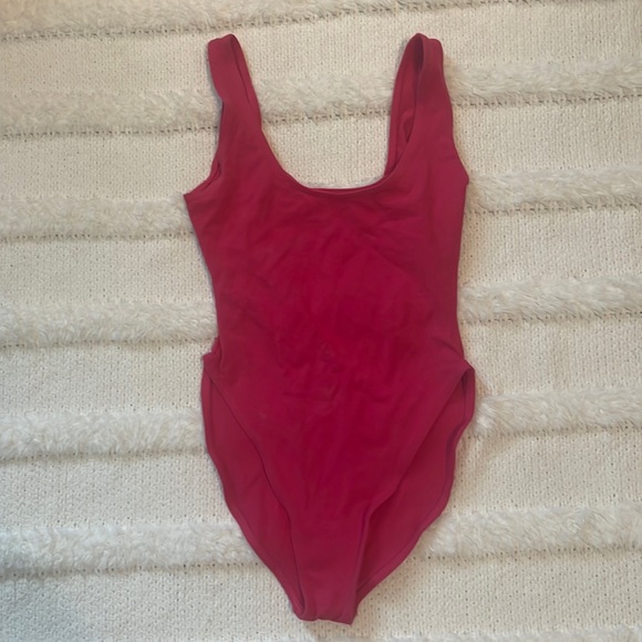 Vintage 1980’s Marika leotard high cut bright pink fuchsia workout womens size M - Picture 5 of 8